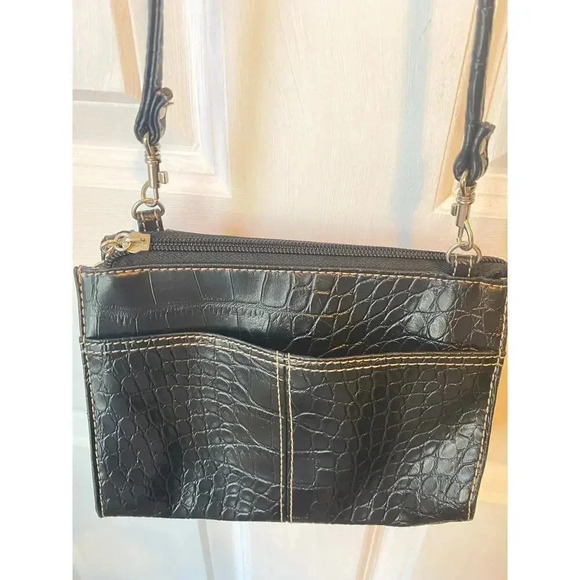 90s Y2K Faux Leather Crocodile Print Victoria Roberts Quality Crossbody Purse - Picture 6 of 7